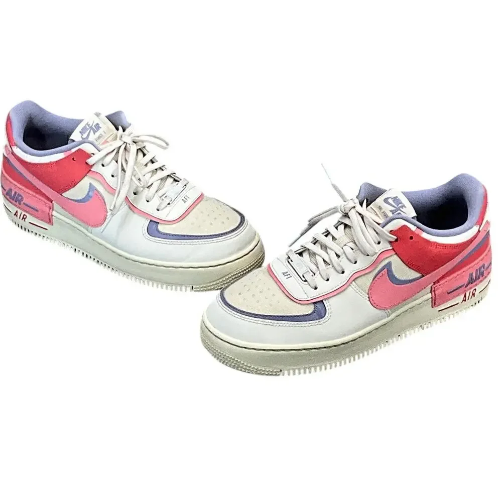 Nike Air Force 1 Shadow Sail Sea Coral Purple Pink Athletic Sneaker Women 10.5 - Picture 4 of 10